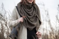 Knit Factory Brosche 7x1 cm Braun