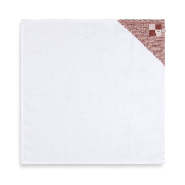 Knit Factory Block  Geschirrtuch 65x65 cm Kariert Beige Rot