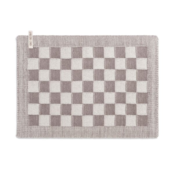 Knit Factory Block Tischsets 50x30 cm Kariert Beige Braun