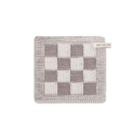 Knit Factory Block Topflappen 23x23 cm Kariert Beige Braun