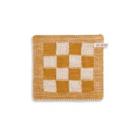 Knit Factory Block Topflappen 23x23 cm Kariert Beige Gelb