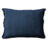 Knit Factory 6x6 Rib Kissen 60x40 cm Gestreift Dunkelblau