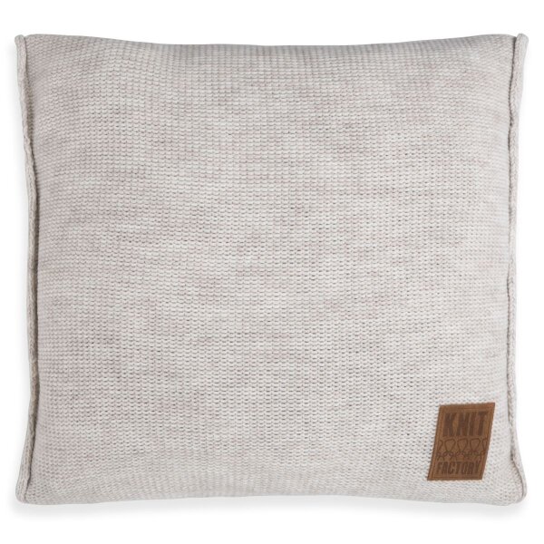 Knit Factory Uni Kissen 50x50 cm Glatt Beige