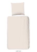 good morning Renforcé Bettwäsche 3 teilig Bettbezug 200 x 220 cm Kopfkissenbezug 60 x 70 cm Uni duvet cover 0270.02.02 Sand