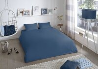 good morning Renforcé Bettwäsche 3 teilig Bettbezug 200 x 220 cm Kopfkissenbezug 60 x 70 cm Uni duvet cover 0270.24.02 Denim