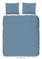 HIP Mako Satin Bettwäsche 3 teilig Bettbezug 200 x 220 cm Kopfkissenbezug 60 x 70 cm Uni duvet cover 0280.20.02 Ice blue