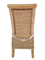 Soma Esszimmer-Stuhl Rattanstuhl weiß oder braun Perth Sitzkissen Leinen weiß (BxHxL) 47 x 97 x 54 cm cappuccino mit Sitzkissen