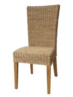 Soma Esszimmer Stuhl Rattanstuhl Wintergarten Cardine cappuccino mit/ohne Sitzkissen weiß (BxHxL) 48 x 98 x 60 cm mit Sitzkissen