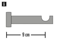 Gardinia Träger 1-Lauf offen für Ø 19 mm champagner 9 cm