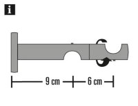 Gardinia Kombiträger 2-Lauf offen für Ø 19 mm champagner 9 / 6 cm