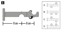 Gardinia Kombiträger 2-Lauf offen für Ø 19 mm champagner 9 / 6 cm