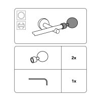 Gardinia Endstück Ball für Ø 19 mm champagner 8,0 cm