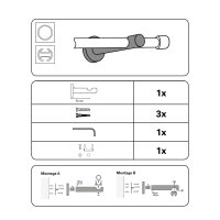 Gardinia Träger 1-Lauf offen für Ø 19 mm cappuccino 9,0 cm