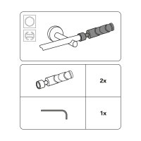 Gardinia Endstück Tube für Ø 19 mm cappuccino/schwarz 10,0 cm