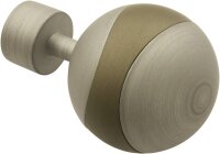 Gardinia Endstück Orbit für Ø 19 mm silber/cappuccino 7,5 cm