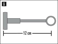 Gardinia Träger geschlossen für Ø 20 mm messing-matt 12 cm