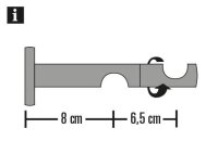 Gardinia Kombiträger 2-Lauf offen für Ø 25/25 mm edelstahl-optik 8 / 6 cm