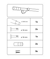 Gardinia Elba Zylinder 1-Lauf Ø 16/19 mm ivory 120 - 210 cm