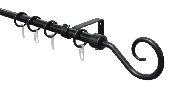 Gardinia Hook 1-Lauf Ø 16/13 mm schwarz 130 - 240 cm