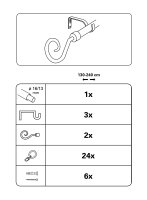 Gardinia Hook 1-Lauf Ø 16/13 mm schwarz 130 - 240 cm