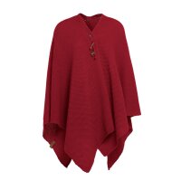 Knit Factory Jazz Poncho capes One Size Glatt Rot