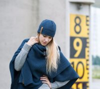 Knit Factory Jazz Poncho capes One Size Glatt Dunkelblau