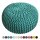 Soma Pouf Ø 55 cm Strickhocker Sitzpouf Sitzpuff Grobstrick-Optik extrahoch Höhe 37 cm (BxHxL) 55 x 37 x 55 cm grün