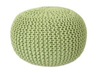 Soma Pouf Ø 55 cm Strickhocker Sitzpouf Sitzpuff Grobstrick-Optik extrahoch Höhe 37 cm (BxHxL) 55 x 37 x 55 cm neon