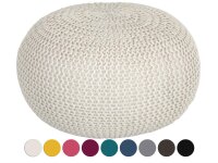 Soma PREMIUM Pouf Sitzpouf Strickhocker Strickpuff Ø 55 cm Innen & Außen waschbar brillante Farben! (BxHxL) 55 x 37 x 55 cm beige - lipizano