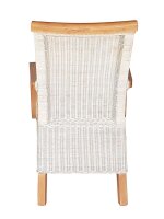 Soma Esszimmer-Stuhl mit Armlehnen Rattanstuhl weiß Perth mit/ohne Sitzkissen Leinen weiß (BxHxL) 57 x 97 x 57 cm ohne Sitzkissen