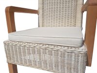 Soma Esszimmer-Stühle-Set mit Armlehnen 4 Stück Rattanstuhl weiß Perth mit/ohne Sitzkissen Leinen weiß (BxHxL) 57 x 97 x 57 cm mit Sitzkissen