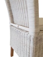 Soma Esszimmer-Stühle-Set mit Armlehnen 4 Stück Rattanstuhl weiß Perth mit/ohne Sitzkissen Leinen weiß (BxHxL) 57 x 97 x 57 cm mit Sitzkissen