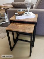 Soma Couchtisch Set 2 Stück Wohnzimmer Tisch Satztisch Dallas Metall-Gestell schwarz oder weiß (BxHxL) 40 x 50 x 65 cm schwarz matt - tabacco