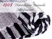 Soma Badezimmerteppich Set 2er groß 80 x 50 cm 100% Baumwolle Badteppich Badematte Badvorleger Chindi (BxHxL) 50 x 1 x 80 cm weiß - schwarz