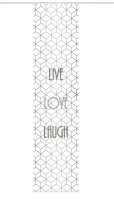 Home Wohnideen Schiebevorhang Digitaldruck Bambus-Optik "Live Love Laugh"  260 x 60 cm Grau