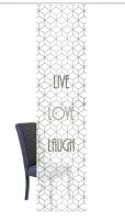 Home Wohnideen Schiebevorhang Digitaldruck Bambus-Optik "Live Love Laugh"  260 x 60 cm Grau