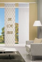 Home Wohnideen Schiebevorhang Digitaldruck Bambus-Optik "Live Love Laugh"  260 x 60 cm Gold