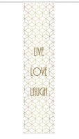 Home Wohnideen Schiebevorhang Digitaldruck Bambus-Optik "Live Love Laugh"  260 x 60 cm Gold