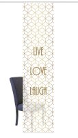 Home Wohnideen Schiebevorhang Digitaldruck Bambus-Optik "Live Love Laugh"  260 x 60 cm Gold