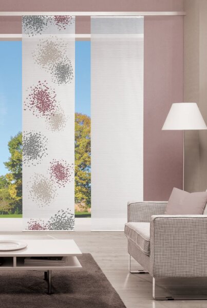 Home Wohnideen Schiebevorhang Digitaldruck Bambus-Optik "Spotti"  260 x 60 cm Beere