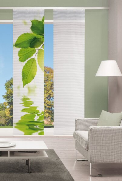 Home Wohnideen Schiebevorhang Digitaldruck Bambus-Optik "Lefano"  260 x 60 cm Grün