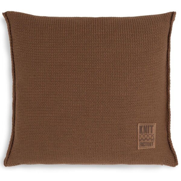 Knit Factory Uni Kissen 50x50 cm Glatt Braun