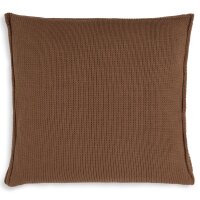 Knit Factory Uni Kissen 50x50 cm Glatt Braun