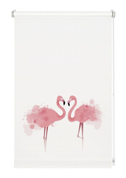 Gardinia EASYFIX Rollo Digiprint Flamingo 80 x 150 cm Farbe: weiß/Dekor