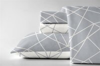 Dormisette Biber Bettwäsche 2tlg grau Silber 65101-08 | Bettwäsche-Set aus 100% Baumwolle | 2 teilige Wende-Bettwäsche 135x200 cm & Kissen 80x80 cm | Geometrisches Muster