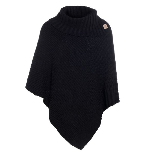 Knit Factory Nicky Poncho One Size Glatt Schwarz