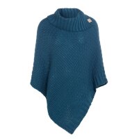 Knit Factory Nicky Poncho One Size Glatt Dunkelblau