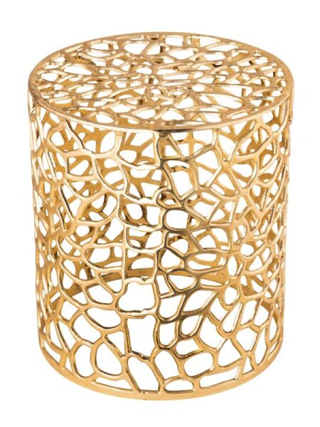 Soma Beistelltisch Metall Dekotisch ø 40 x 45 cm rund Agadir silber o. gold Aluminium Struktur (BxHxL) 40 x 45 x 40 cm  gold