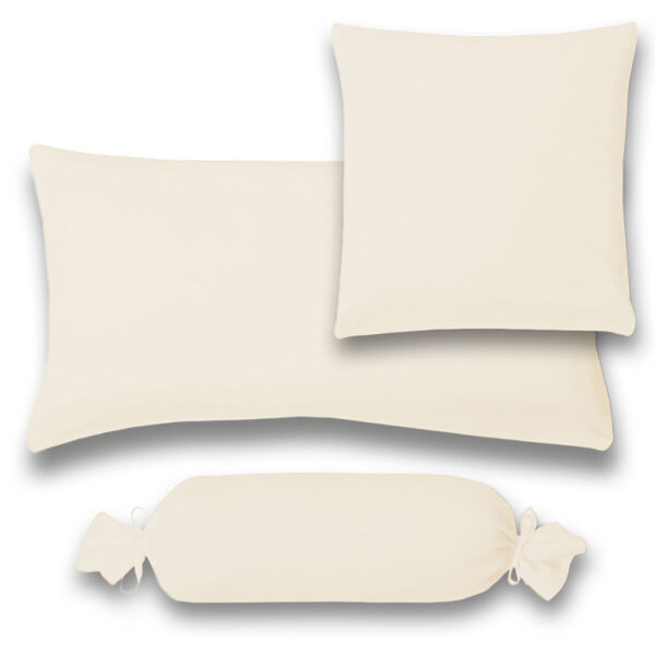 Estella Fein-Jersey / Single Kopfkissenbezüge 1 teiligKissenhülle 40 x 60 cm Kopfkissenbezug Jersey-Kissen beige