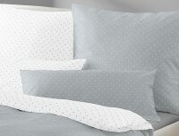 Irisette Mako-Satin Bettwäsche Set Jessica 8256 silber 155 x 220 cm + 1 Kissenbezug 80x80 cm